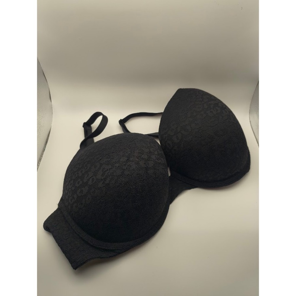 Victoria's Secret PINK Black Lace Padded‎ Underwire Bra 36DD